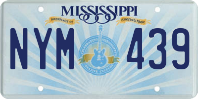 MS license plate NYM439