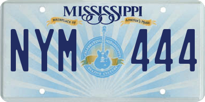 MS license plate NYM444