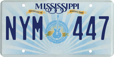 MS license plate NYM447