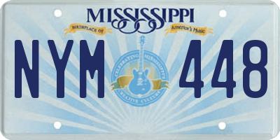 MS license plate NYM448