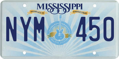 MS license plate NYM450