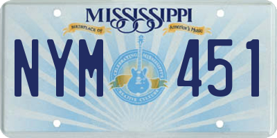 MS license plate NYM451