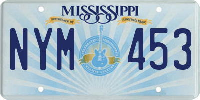 MS license plate NYM453