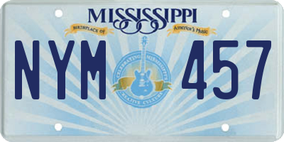 MS license plate NYM457