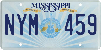 MS license plate NYM459
