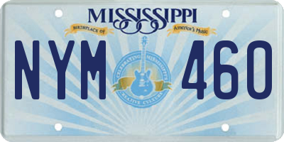 MS license plate NYM460