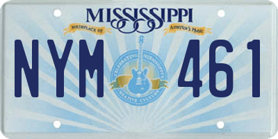 MS license plate NYM461