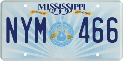 MS license plate NYM466