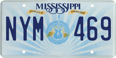 MS license plate NYM469