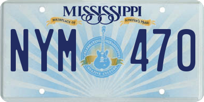 MS license plate NYM470
