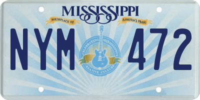 MS license plate NYM472