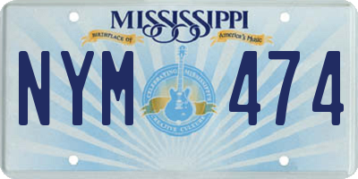 MS license plate NYM474