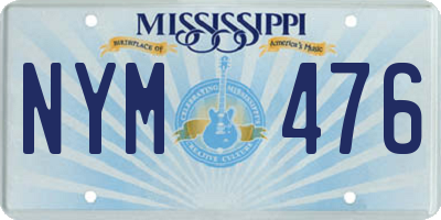 MS license plate NYM476