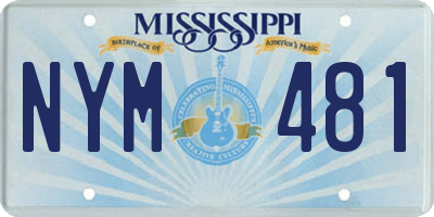 MS license plate NYM481