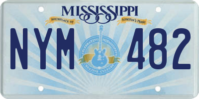 MS license plate NYM482