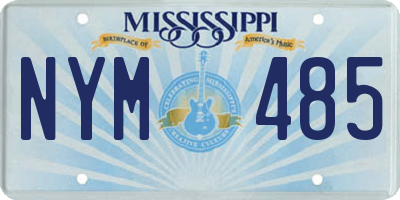 MS license plate NYM485