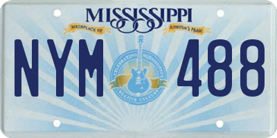 MS license plate NYM488