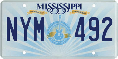 MS license plate NYM492