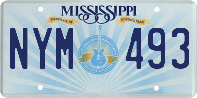 MS license plate NYM493