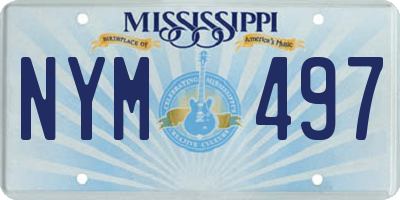 MS license plate NYM497