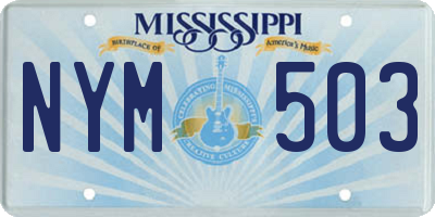 MS license plate NYM503