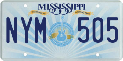 MS license plate NYM505