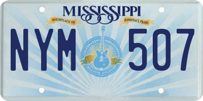 MS license plate NYM507