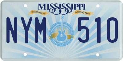 MS license plate NYM510