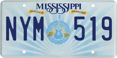 MS license plate NYM519