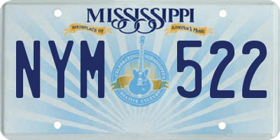 MS license plate NYM522
