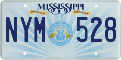 MS license plate NYM528