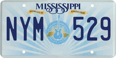 MS license plate NYM529