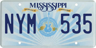 MS license plate NYM535