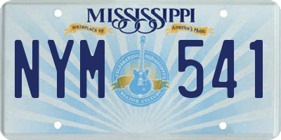 MS license plate NYM541