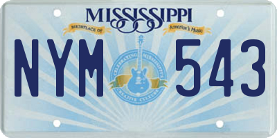 MS license plate NYM543