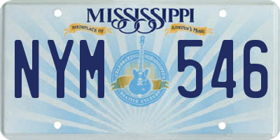 MS license plate NYM546
