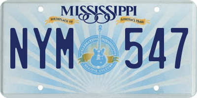 MS license plate NYM547