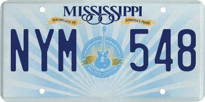 MS license plate NYM548