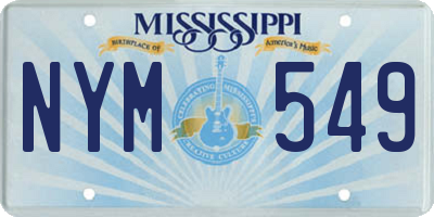 MS license plate NYM549
