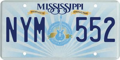 MS license plate NYM552