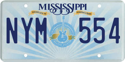 MS license plate NYM554