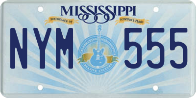 MS license plate NYM555