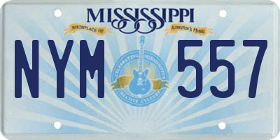 MS license plate NYM557