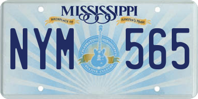 MS license plate NYM565