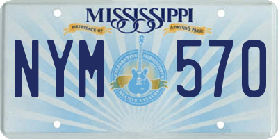 MS license plate NYM570