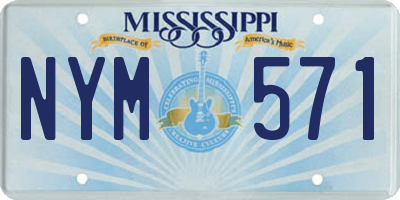 MS license plate NYM571