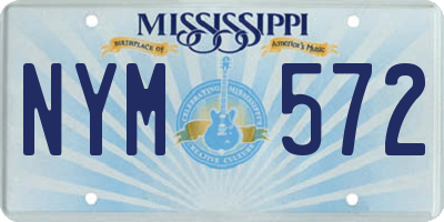 MS license plate NYM572