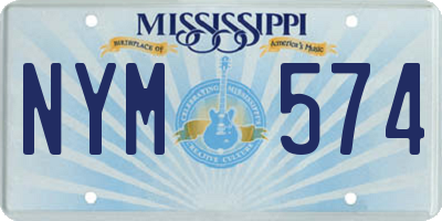 MS license plate NYM574