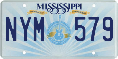 MS license plate NYM579