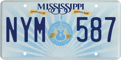 MS license plate NYM587
